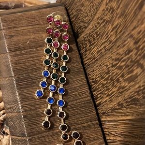 3/$18 Multicolored Dangle Pierced Earrings 3 Layers - NWOT - Lot 769